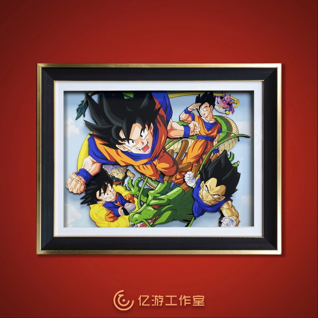 龙珠漫画装饰画悟空合集立体画挂画手工送男女友礼物家居客厅玄关