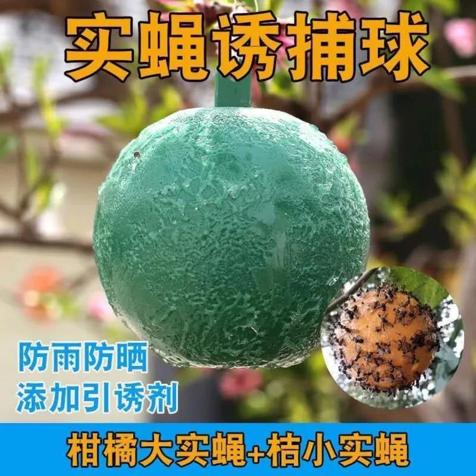 诱蝇球果蝇诱捕器柑橘果实蝇粘虫球果农专用直播福利7个黄绿随机