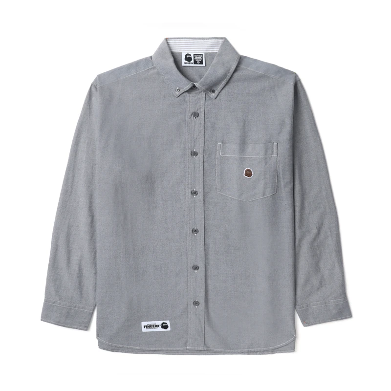 fingercroxx男女同款夏季新品休闲工装口袋装饰翻领衬衫00076XK