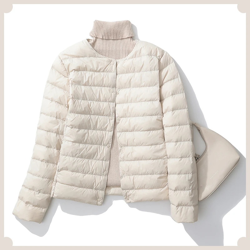 新国标90绒2025轻薄羽绒服女短款冬新品韩版休闲羽绒内胆保暖外套