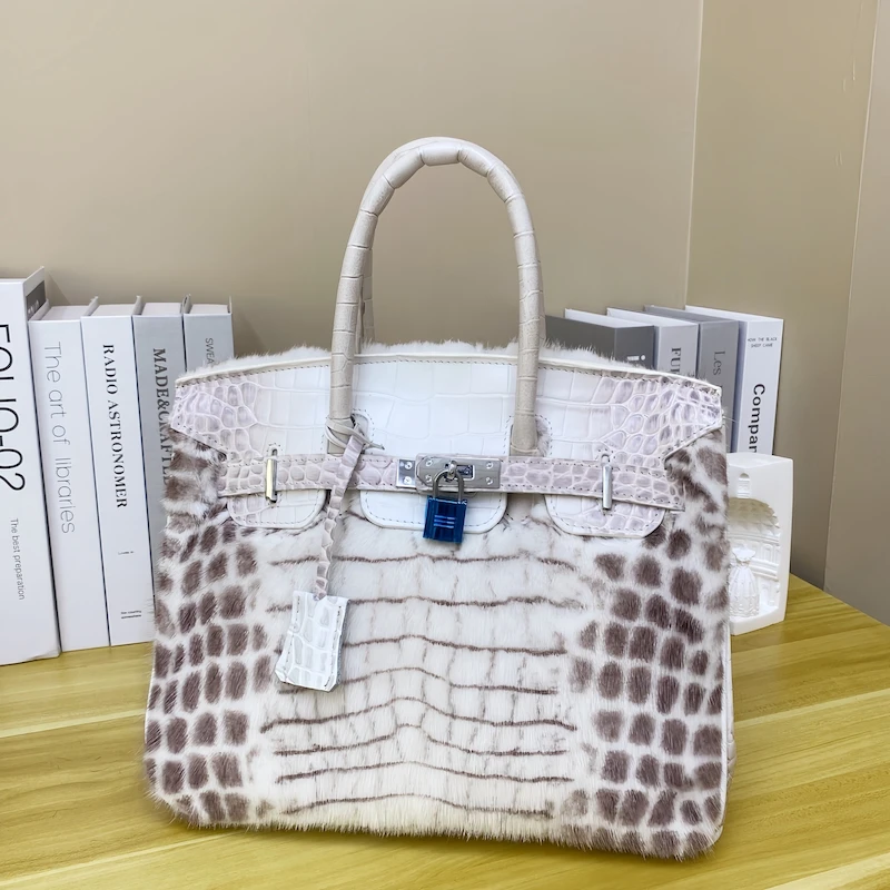 001--050按编码下单腋下软包进口水貂毛整皮软包2024单肩包秋冬