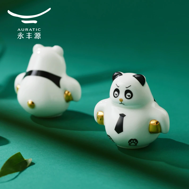 永丰源陶瓷茶宠茶具摆件 精致熊猫摆件 礼盒装手工网红高档可爱