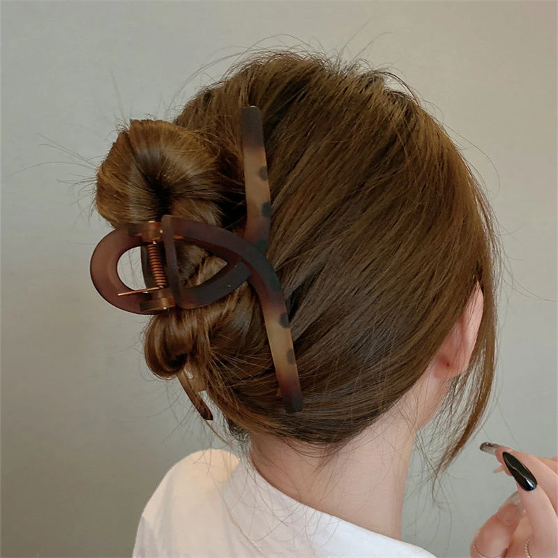 韩国气质磨砂夹子头饰2023年新款潮秋季发夹后脑勺抓夹大号鲨鱼夹
