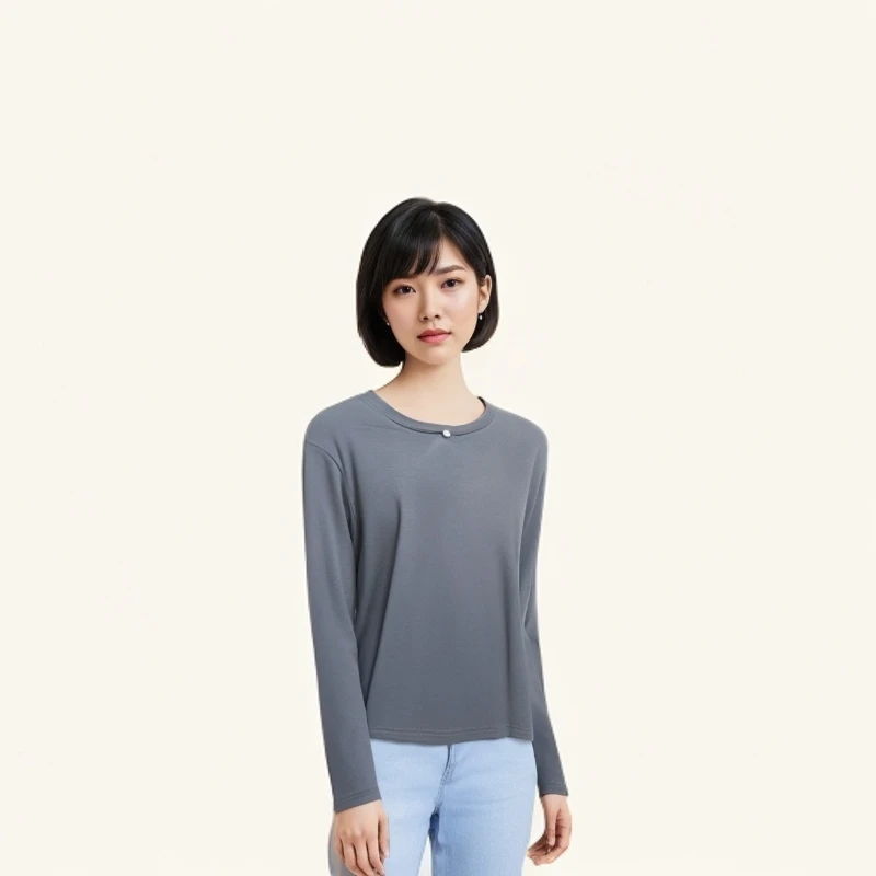 2024新款时尚打底衫女士百搭必备贴身服饰女款高档简约打底衫