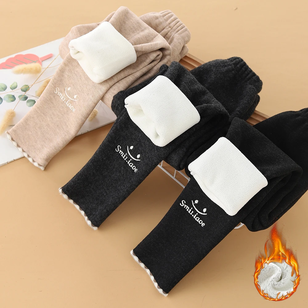 百搭松紧带女少女风休闲裤加绒女童裤子外穿