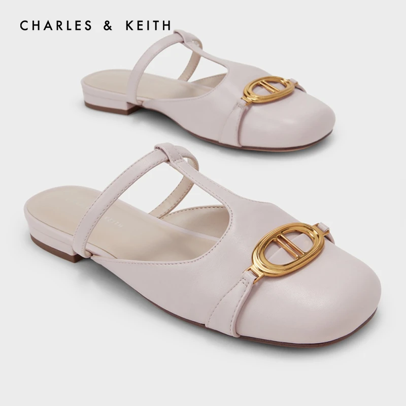 CHARLES&KEITH拼接粗花呢低跟穆勒鞋包头拖鞋女【原】CK1-70900383