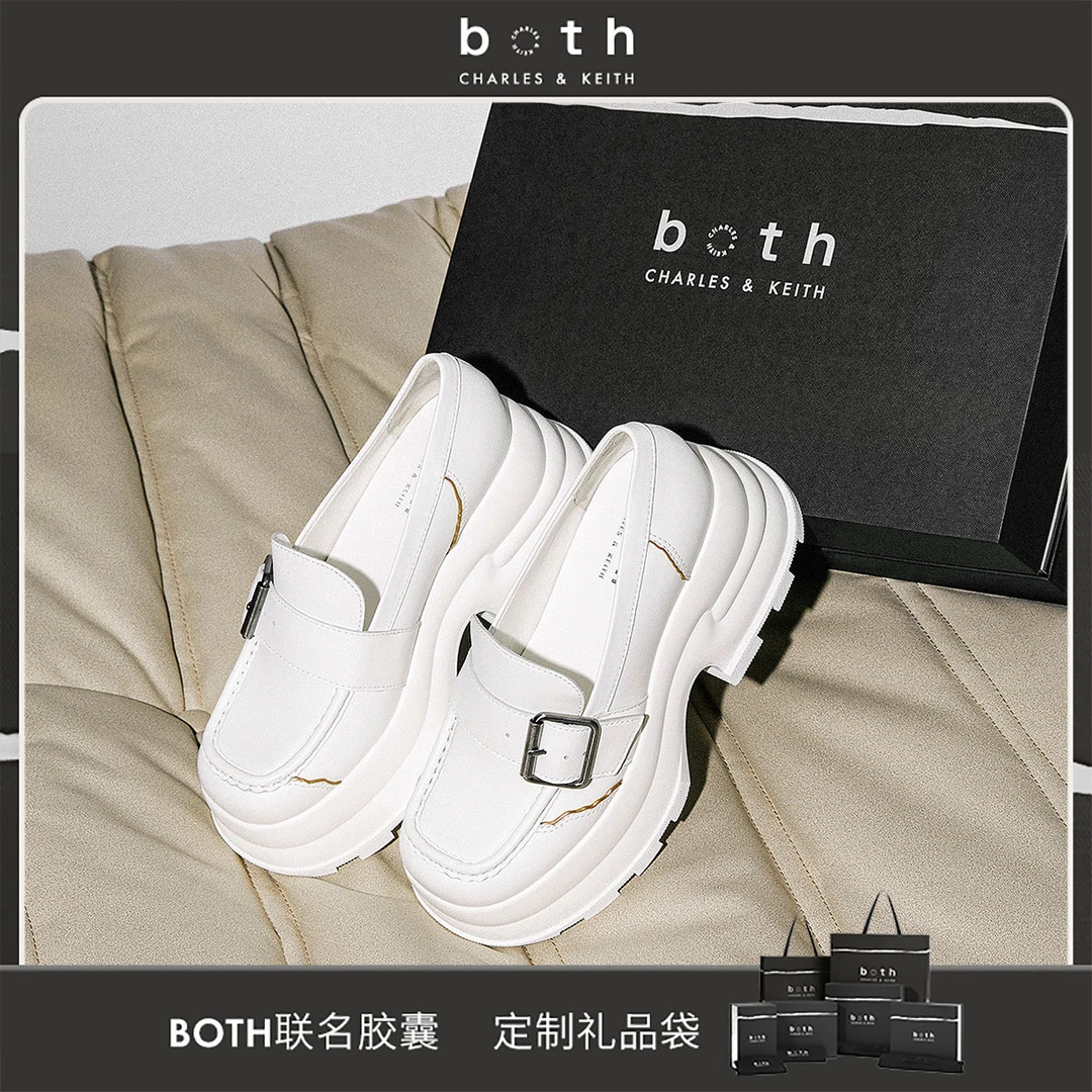 CHARLES & KEITHBoth联名厚底乐福牛皮增高粗跟鞋女 SL1-70280005