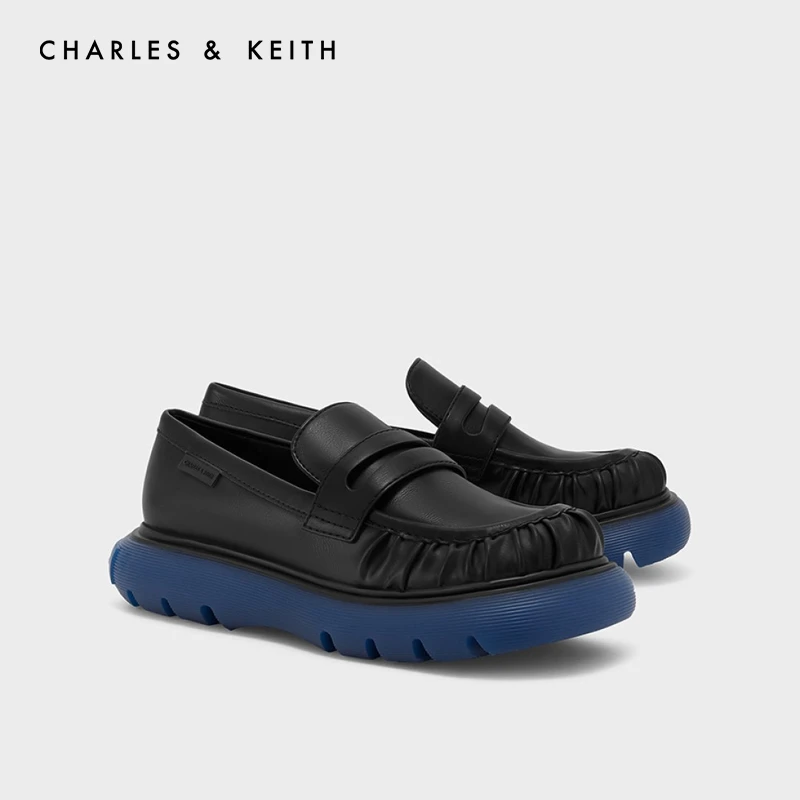 CHARLES & KEITH平跟复古圆头厚底乐福鞋CK1-70920116