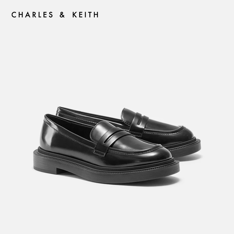 CHARLES&KEITH复古百搭英伦风一脚蹬乐福鞋休闲女鞋CK1-70900422