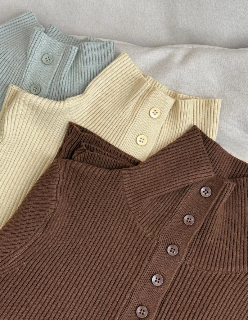 （青）长袖针织衫毛衣上衣打底衫百搭修身纯色2311XHDD0221