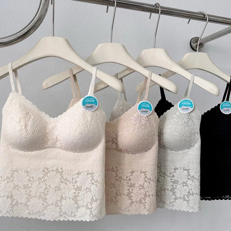 简伊精选 法式蕾丝固定杯聚拢无痕百搭吊带美背裹胸内衣