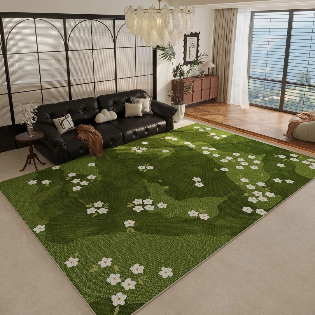 法式中古风复古客厅地毯高级感防水圈绒家用定制沙发地垫床边毯子