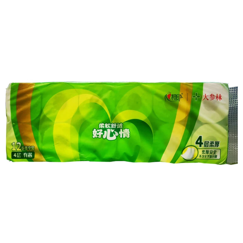 心相印【同城配送】柔软舒适好心情无香卷纸   4层柔厚有芯  140g/卷*12卷 超值必囤柔肤