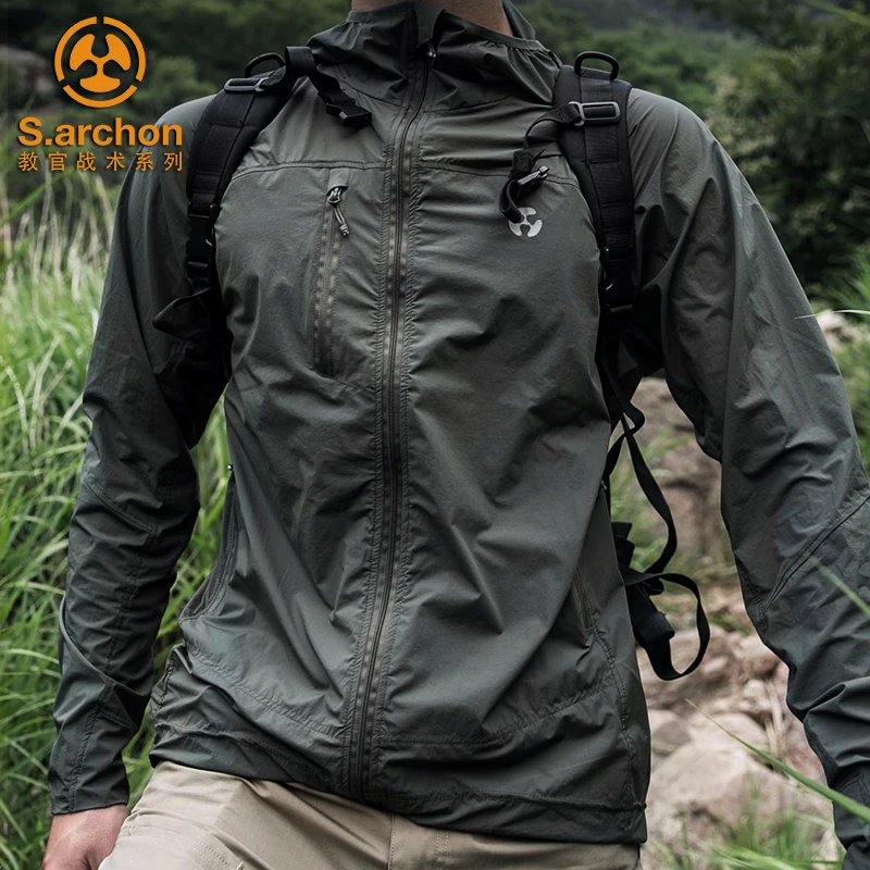 春夏户外男超薄透气速运动风衣外套