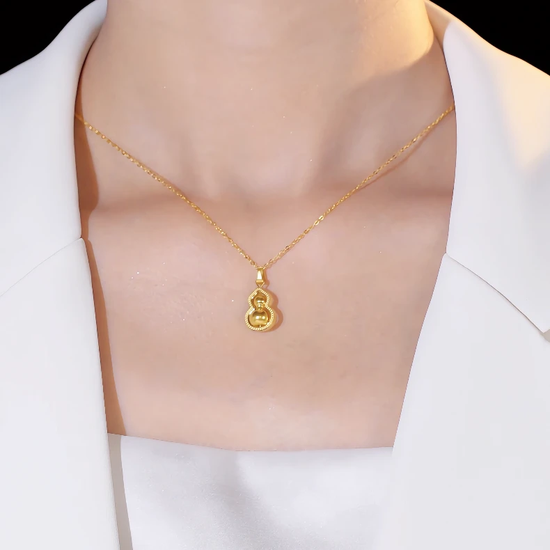 钛钢项链 国潮风葫芦项链女小众设计轻奢高级气质显白福禄锁骨链