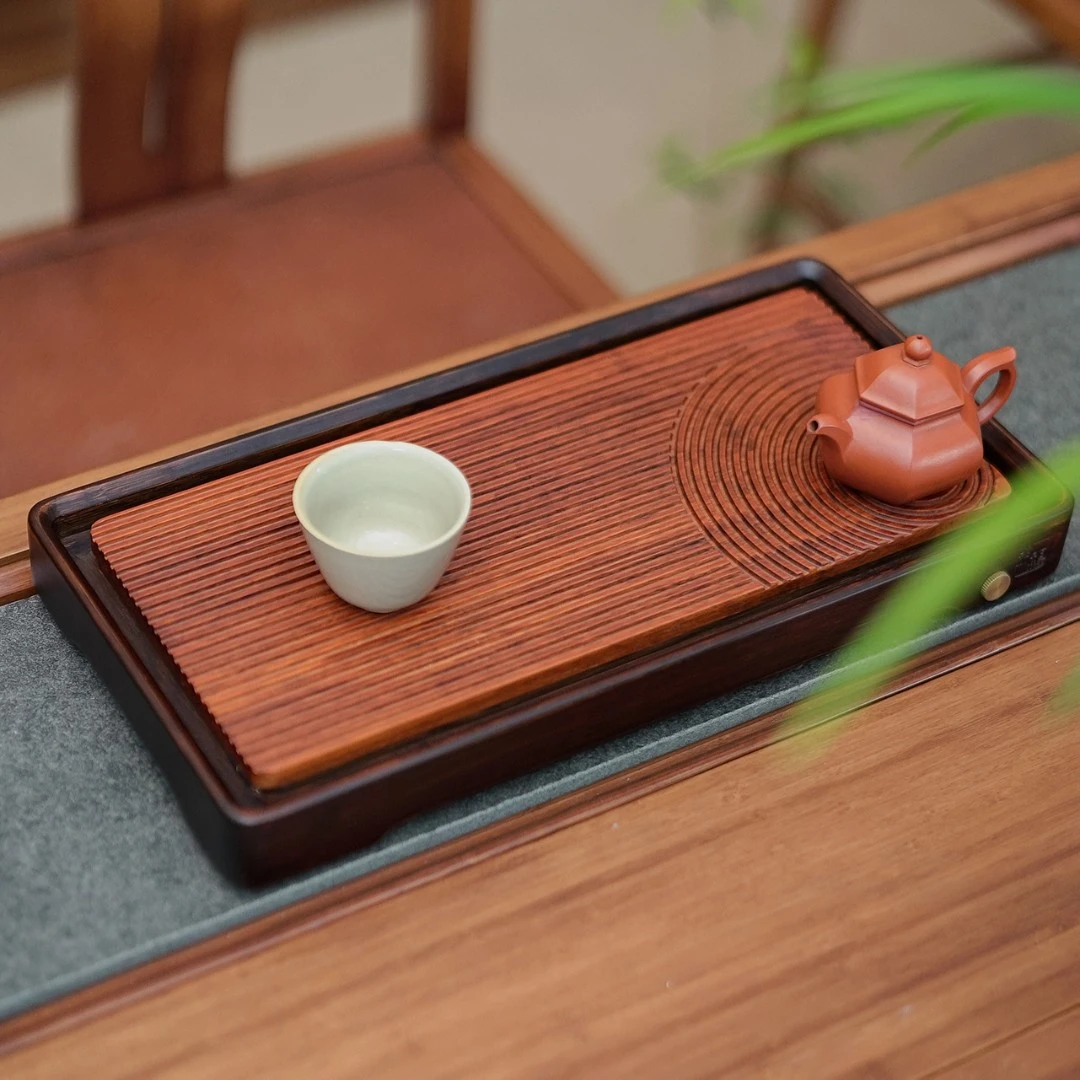 【涟池檀竹】祥福竹茶盘干泡盘家用竹制功夫茶具干湿两用可排水