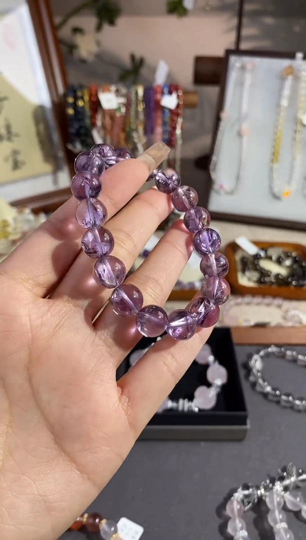 【闪购商品】水晶手链合金素圈紫水