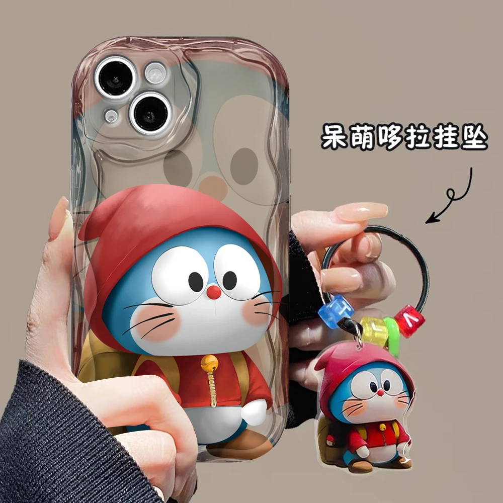 适用苹果/华为/OPPO/VIVO/小米F 可爱叮当卡通透明防摔手机壳情侣