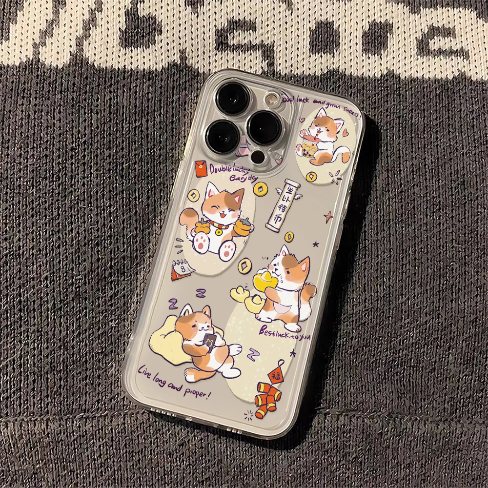 可爱四只猫适用 iphone15/14/13/苹果手机壳华为vivo小米oppo红米