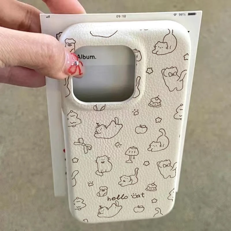 小猫适用苹果iphone小米15/14/13promax防摔vivo华为oppo手机壳女