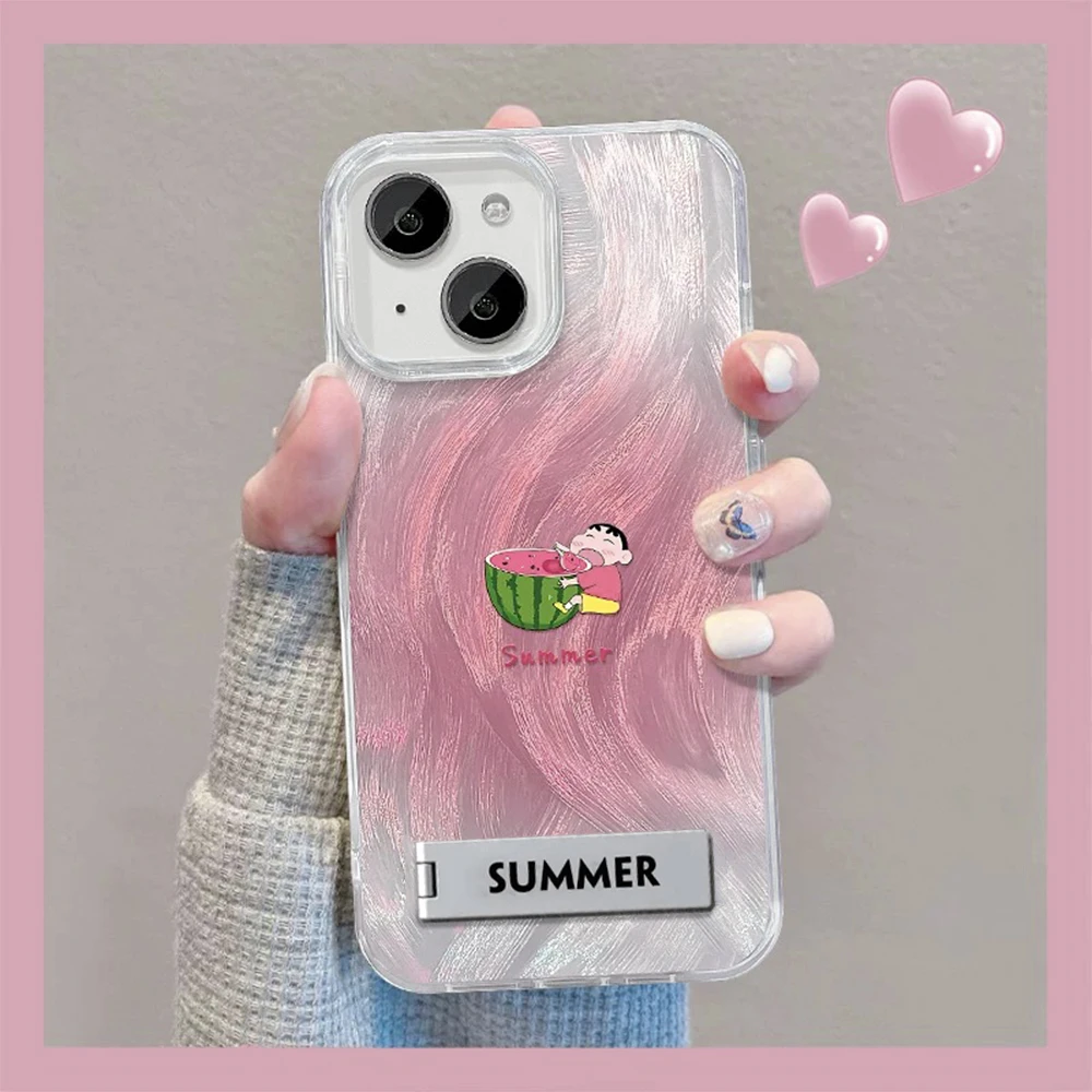 西瓜小新适用iphone15苹果14/13promax华为vivo小米oppo手机壳女