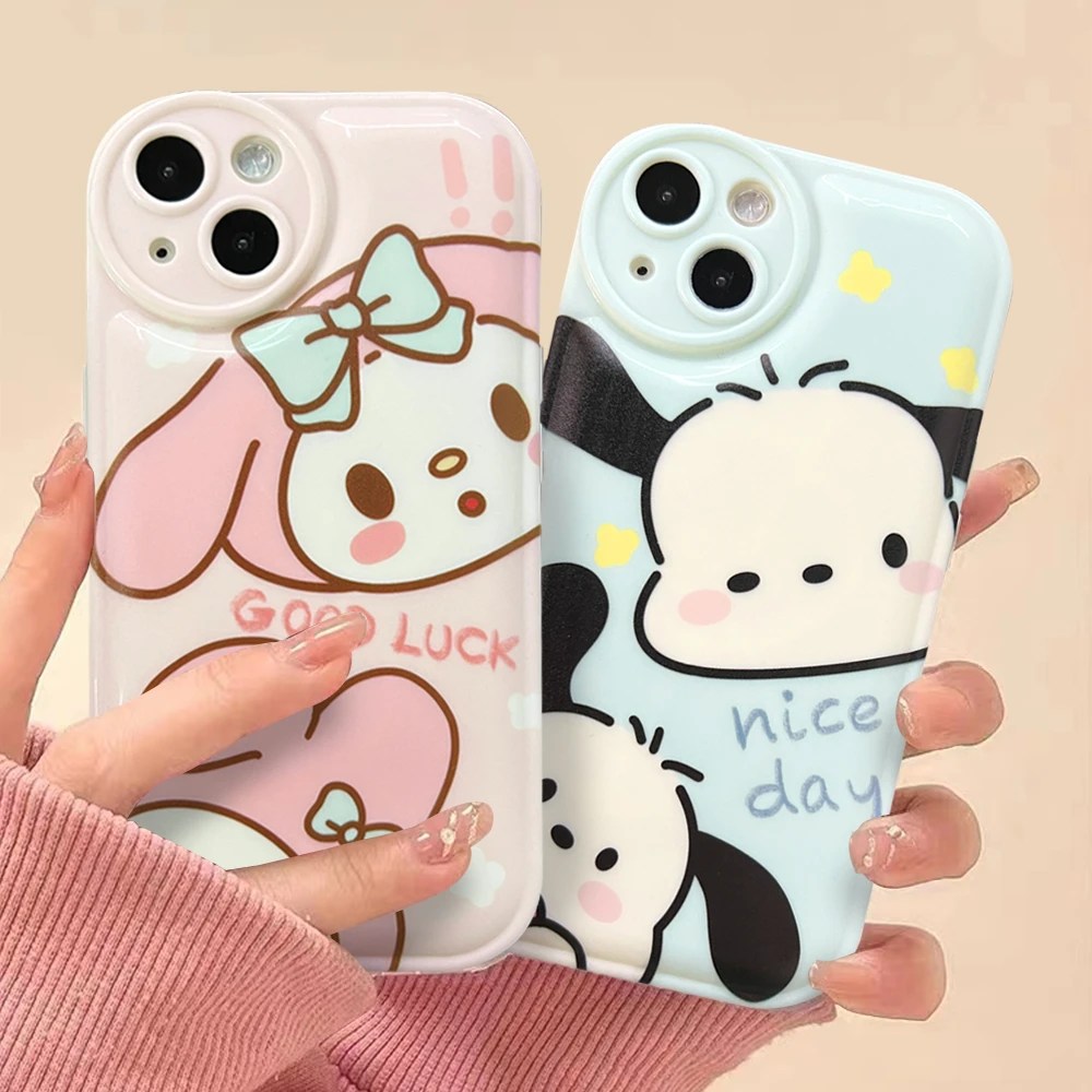 适用苹果/华为/OPPO/VIVO/小米F 可爱情侣美乐蒂防摔气垫手机壳女