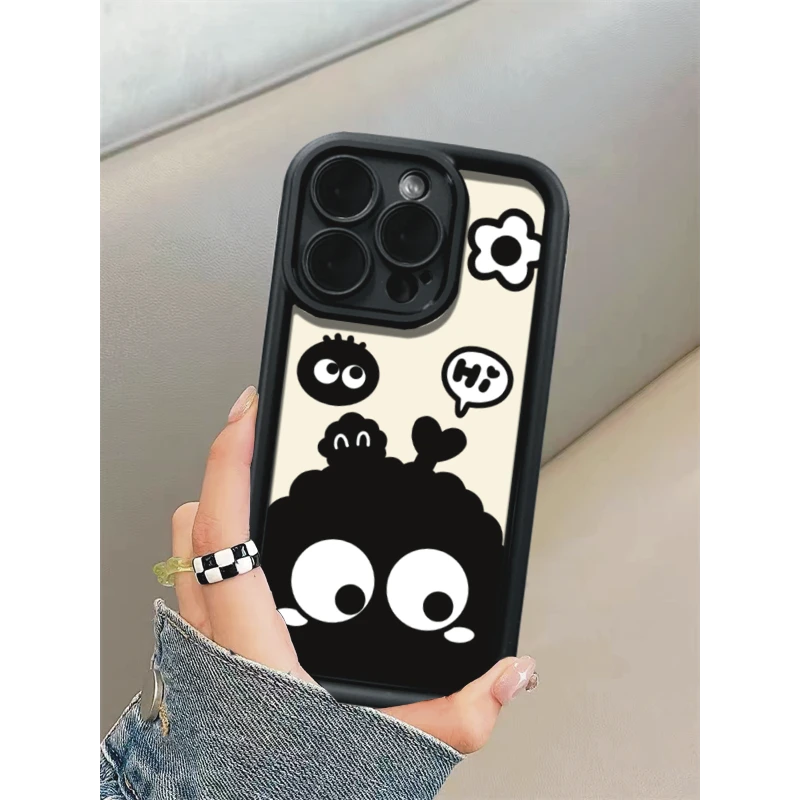 可爱黑色煤球 适用iphone15/14/13/苹果手机壳女华为vivo小米oppo