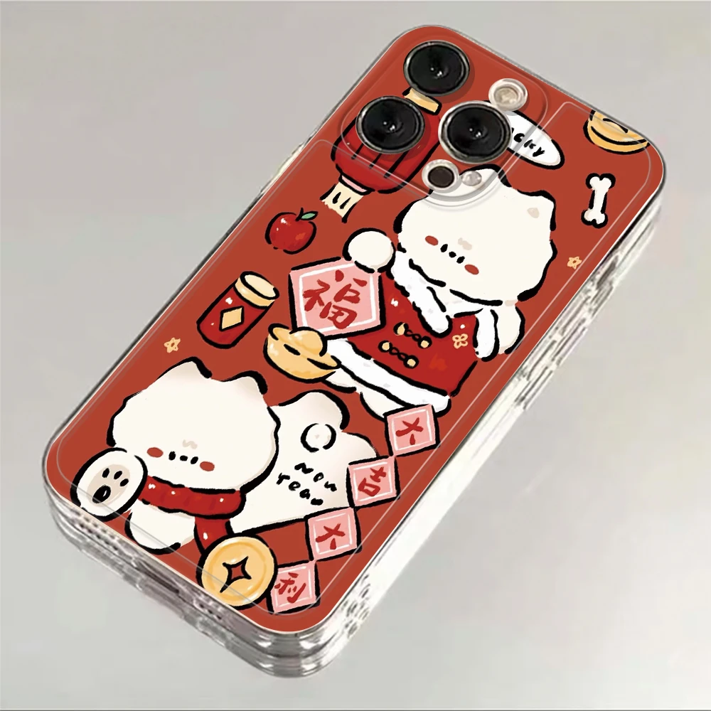 新年适用苹果iphone小米15/14/13promax防摔vivo华为oppo手机壳女