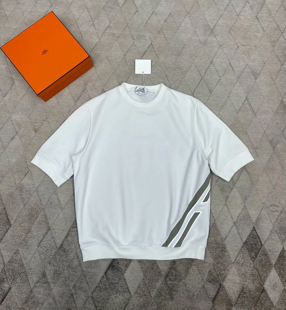 全新未使用 Hermes/爱马仕 130282 男士H拼接卫衣短袖