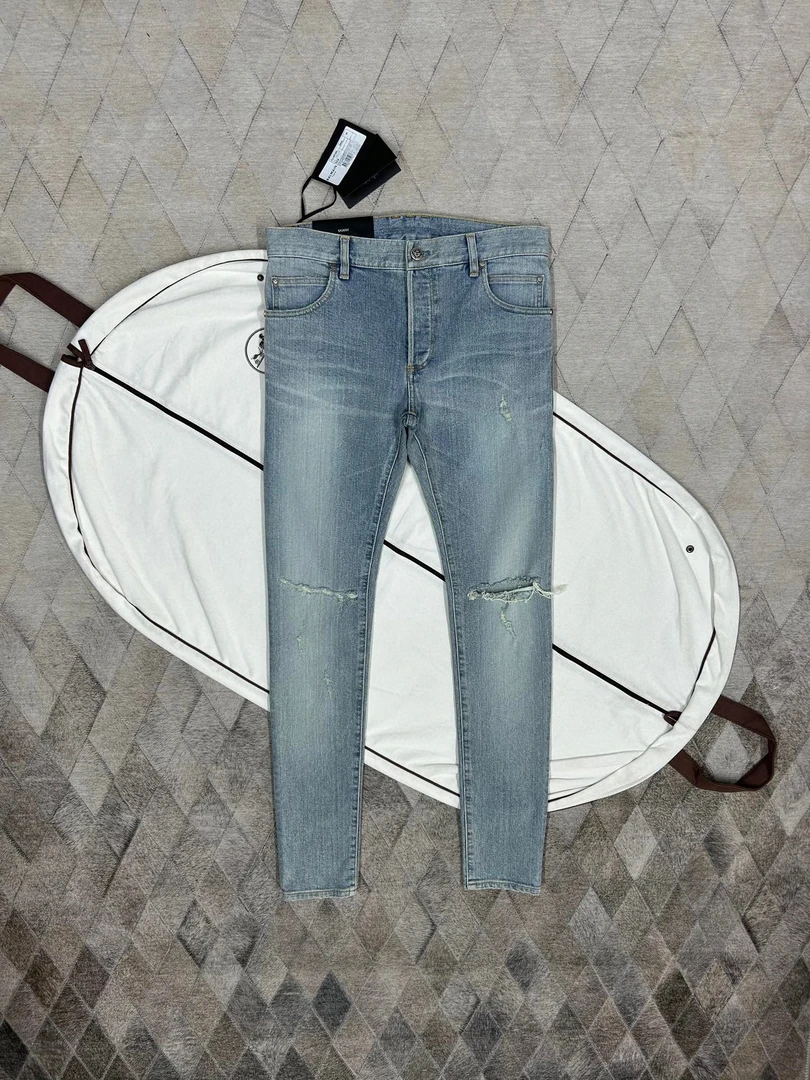 全新未使用 BALMAIN/巴尔曼 127396 巴尔曼弹力修身牛仔裤