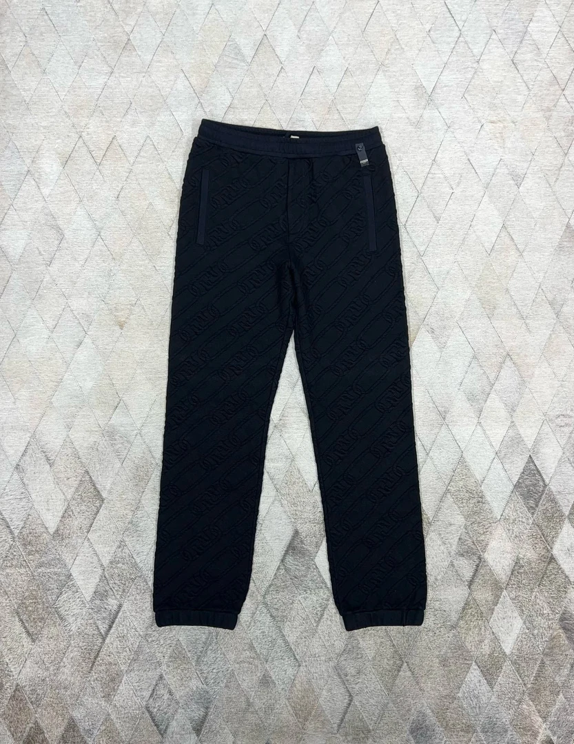 全新未使用 FENDI/芬迪 130842 男士双F立体针织慢跑裤
