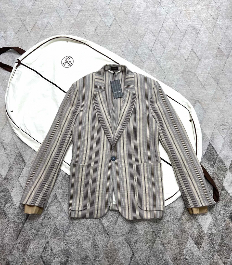 全新未使用 ErmenegildoZegna 123865 杰尼亚海岛棉西服外套