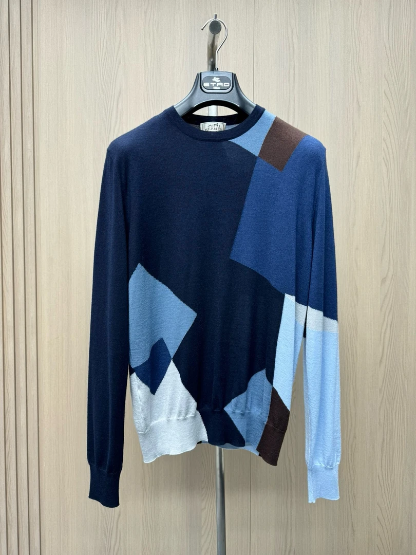全新未使用 Hermes/爱马仕 130474 男士山羊绒针织衫质感十足