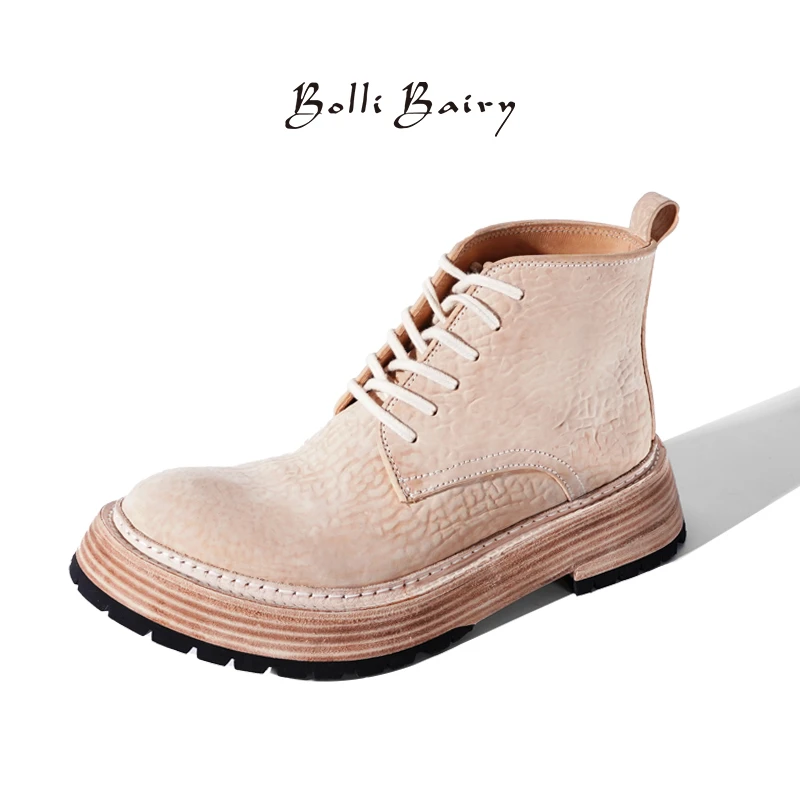 Bolli Bairy/寳麗百瑞工装风马臀皮大黄靴子固特异秋冬男鞋机车靴