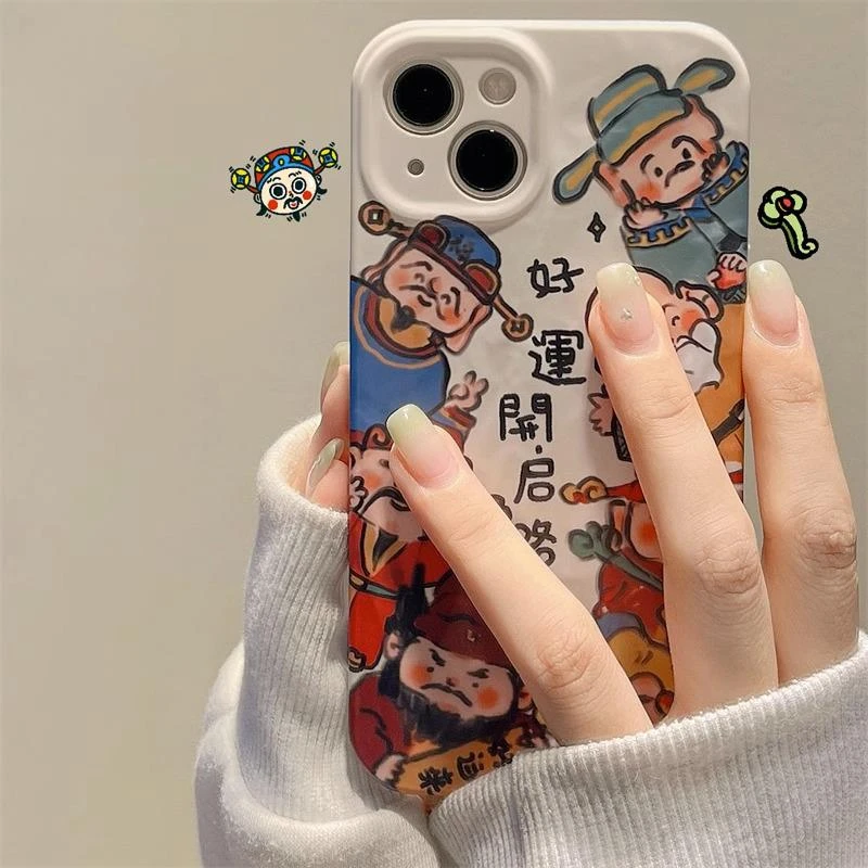 靓壳好运财神苹果14手机壳iPhone13菲林硬OPPOvivo华为红米小米12