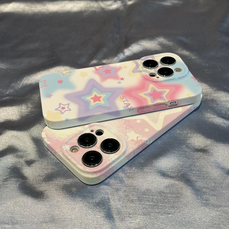 靓壳渐变色星星苹果14promax手机壳菲林iPhone131211Xs硬精孔全包