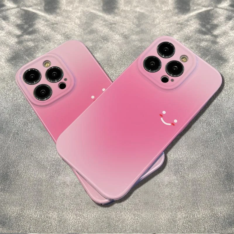 靓壳爱心微笑适用苹果14华为荣耀oppo精孔全包菲林手机壳硬壳vivo