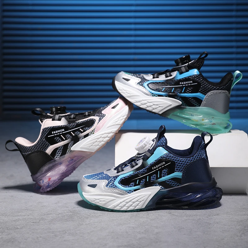 男女童网面爆米花防滑软底运动轻跑鞋28-39透气旋转扣