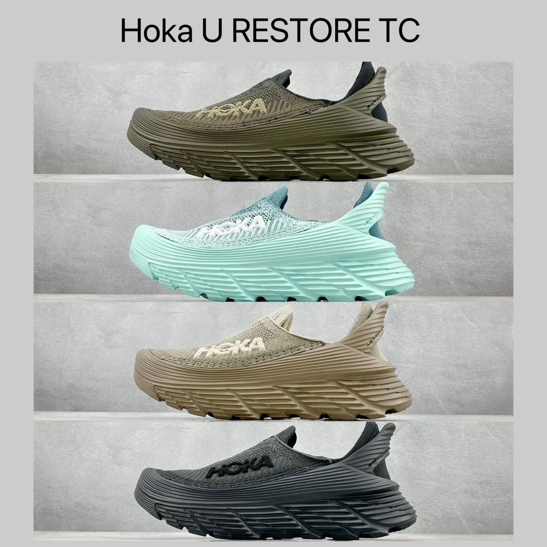 HOKA Restore TC一脚蹬休闲马拉松户外男女网面透气跑步运动鞋