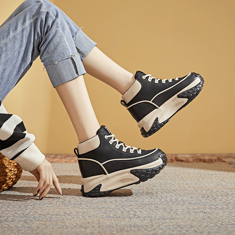 7.5cm加绒保暖小个子厚底内增高2022秋冬品牌女鞋新款运动女鞋