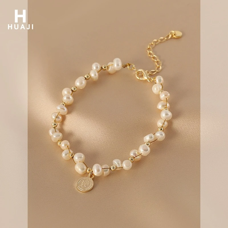 花迹 合金仿珍珠手链 小众设计高级感手镯2024新款女高档气质手饰