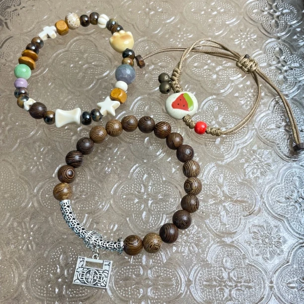 合金手链 新中式小众手作手作时尚可爱百搭ins简约手链编织复古