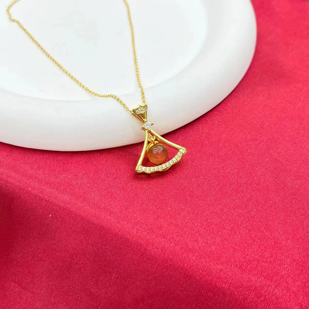 【杰哥专属】天然琥珀净水蓝珀灵动系列时尚小裙子吊坠（赠链）K157