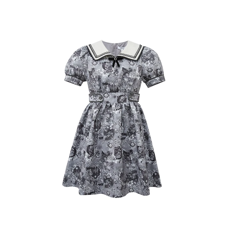 LULUALWAYS【尤莱特】24夏季减龄俏皮可爱别致印花短款连衣裙