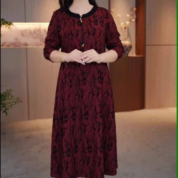 Y大码女装秋季减龄舒适连衣裙遮肉显瘦加肥加大显瘦SXE-24-729