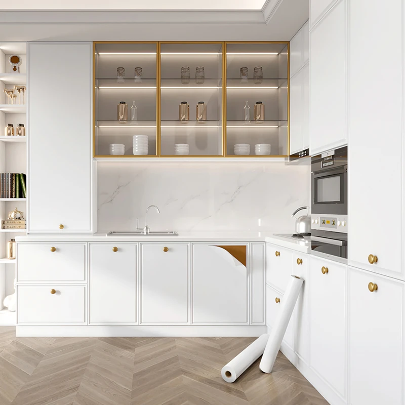 橱柜门改色贴纸防水防油自粘衣柜子防潮家具翻新贴膜厨房防油贴纸