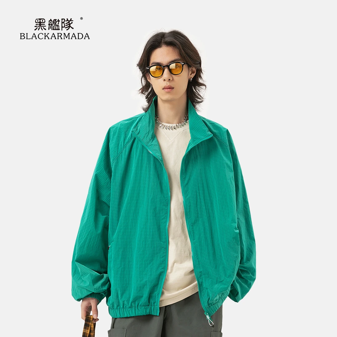 黑舰队夏季薄款运动宽松舒适防晒衣基础简约立领百搭外套LKB6095