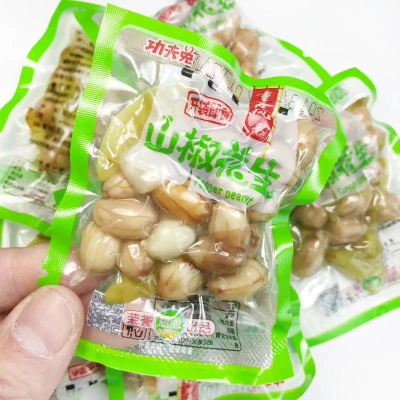 山椒花生泡椒零食红皮花生米卤味水煮花生小包装下酒菜熟食品散装