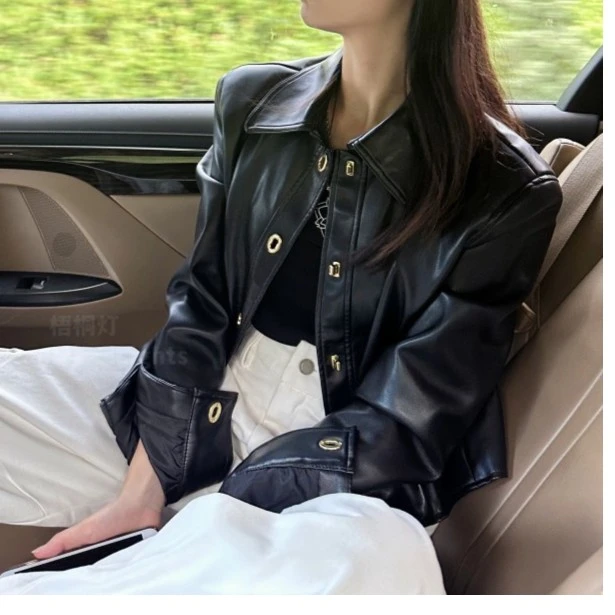 外套女款爆款新款皮衣早秋高级感穿搭小个子女士女款设计感短款