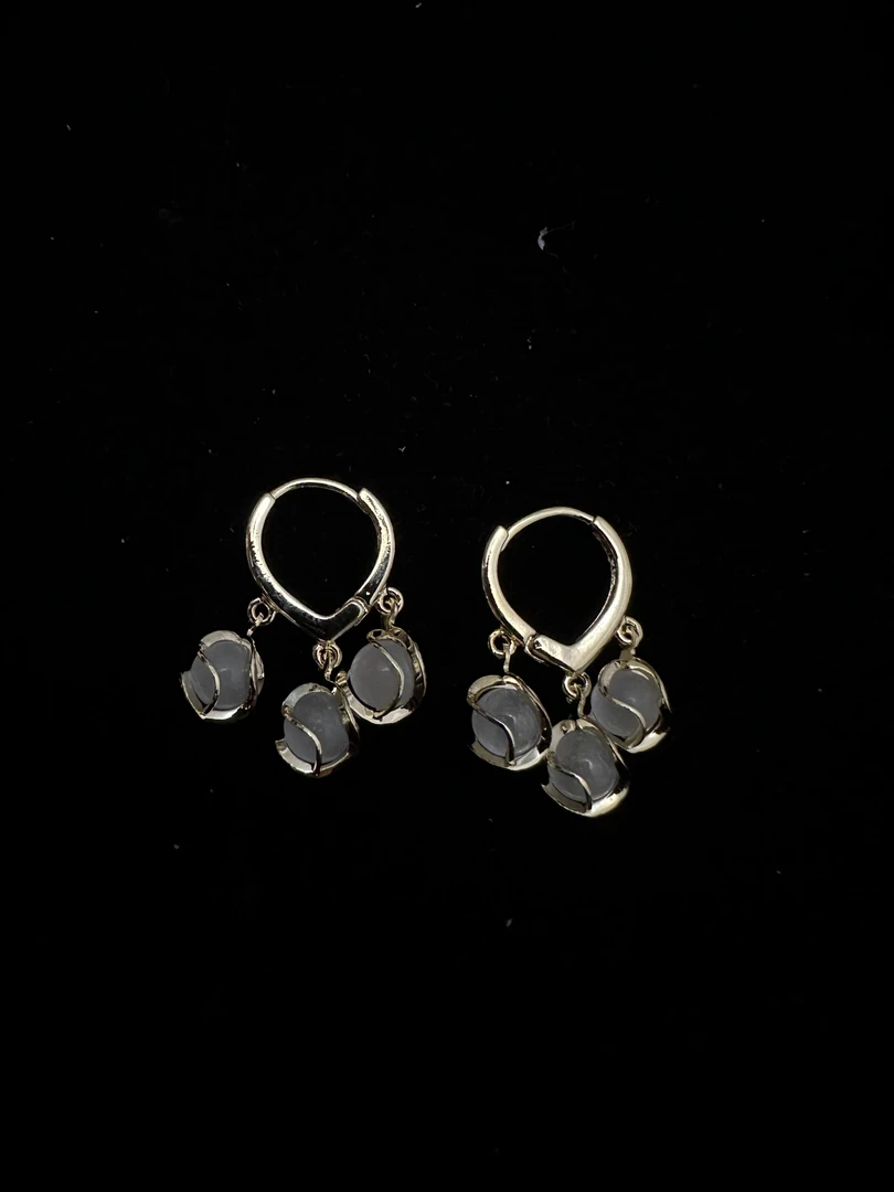 铜合金合成锆石耳饰 QE0066高奢耳饰